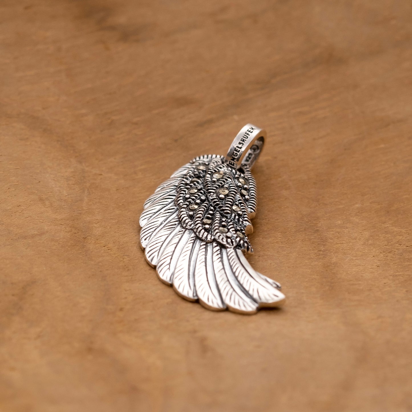 Anhänger 925er Silber Flügel mit Markasit