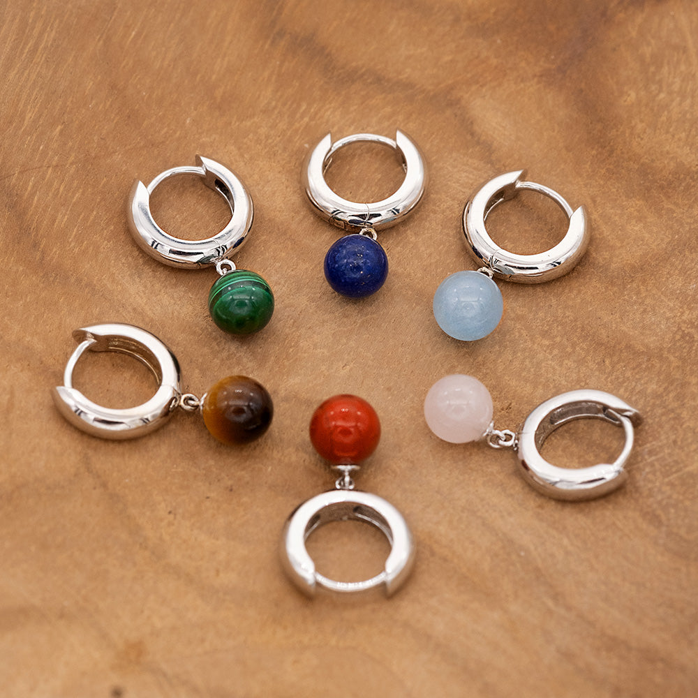 Creole 925er Silber mit Kraftstein Roter Jaspis