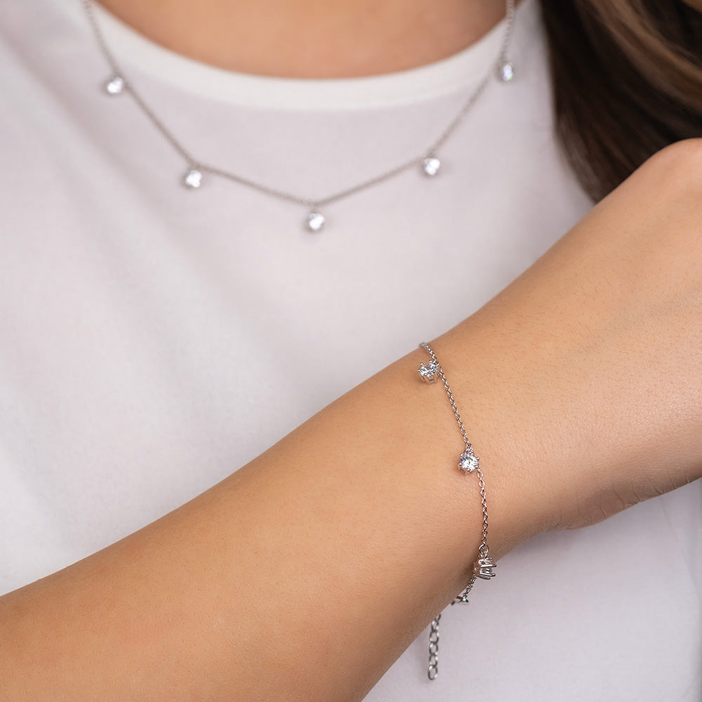 Armband 925er Silber Shiny mit Zirkonia