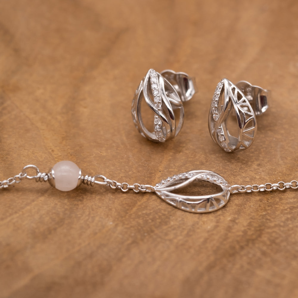 Armband 925er Silber Himmelsträne Lebensblume mit Zirkonia