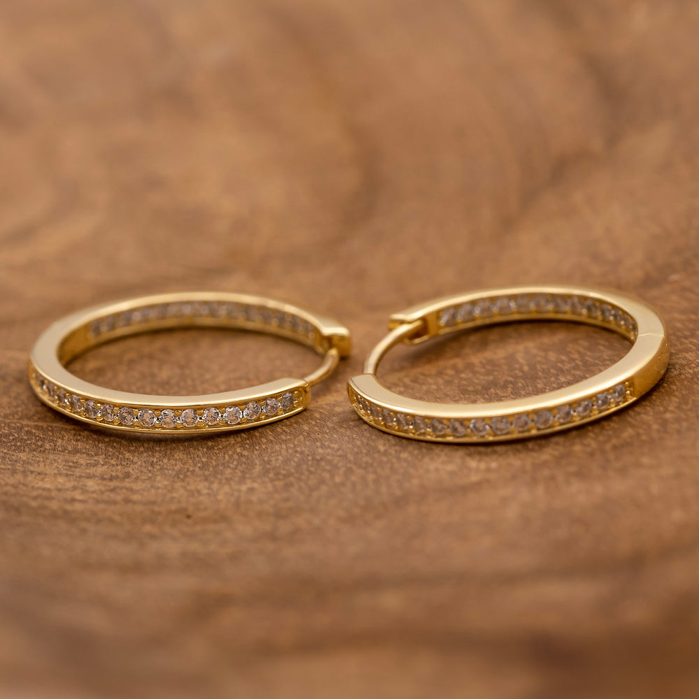 Creole 925er Silber Lisa Gold mit Zirkonia