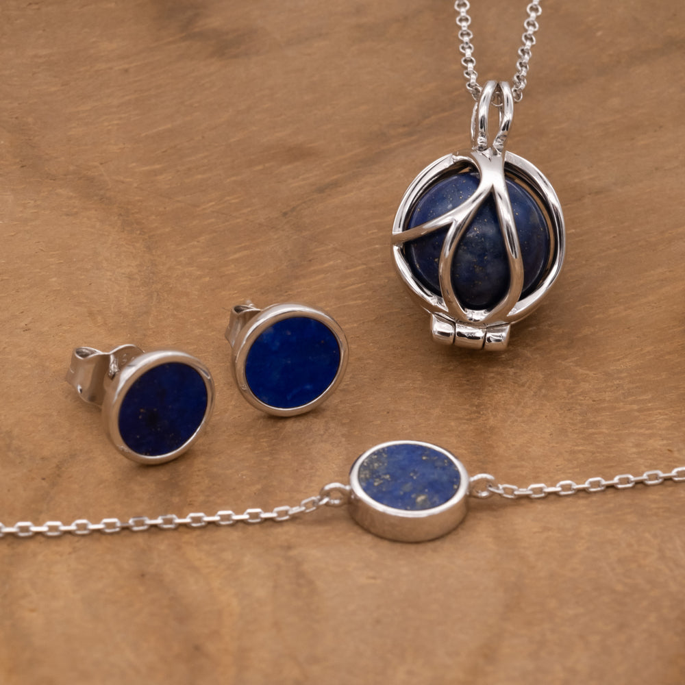 Ohrstecker 925er Silber mit Kraftstein Lapislazuli