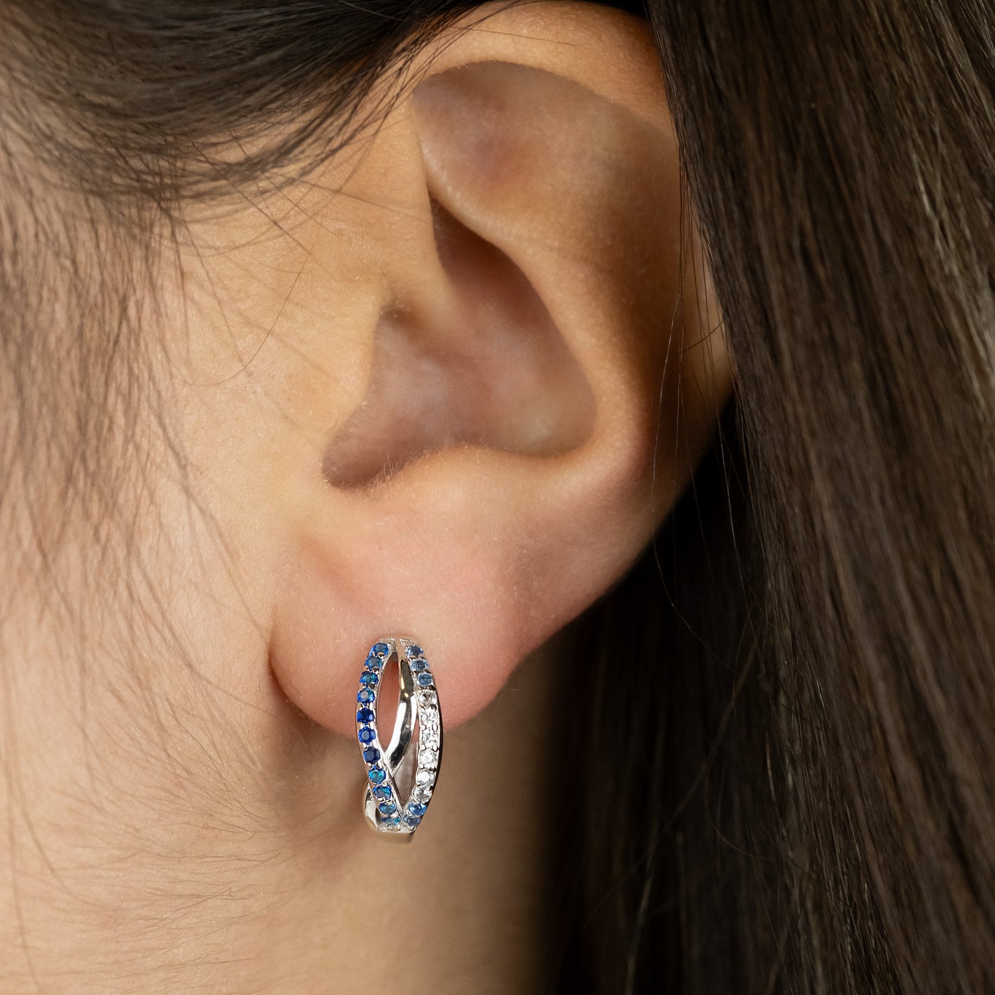 Creole 925er Silber Infinity mit Zirkonia Multicolor