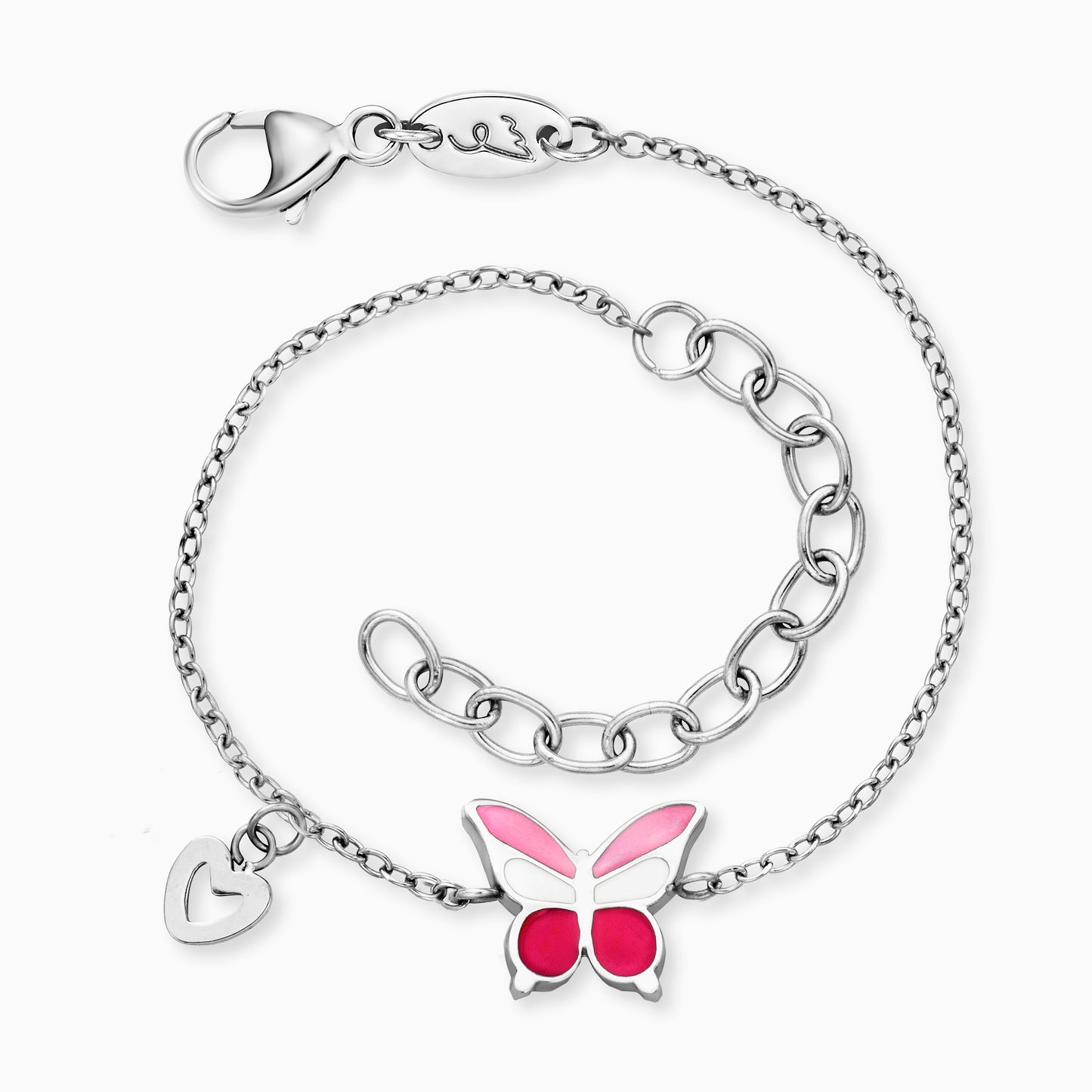Kinder Armband Edelstahl Schmetterling mit Emaille