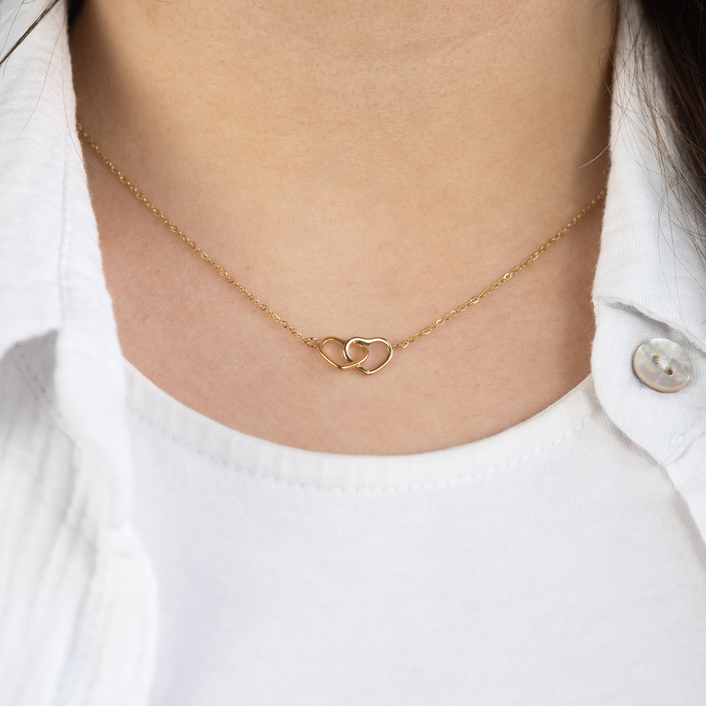 Grußkarte Neverending mit Halskette Edelstahl Gold