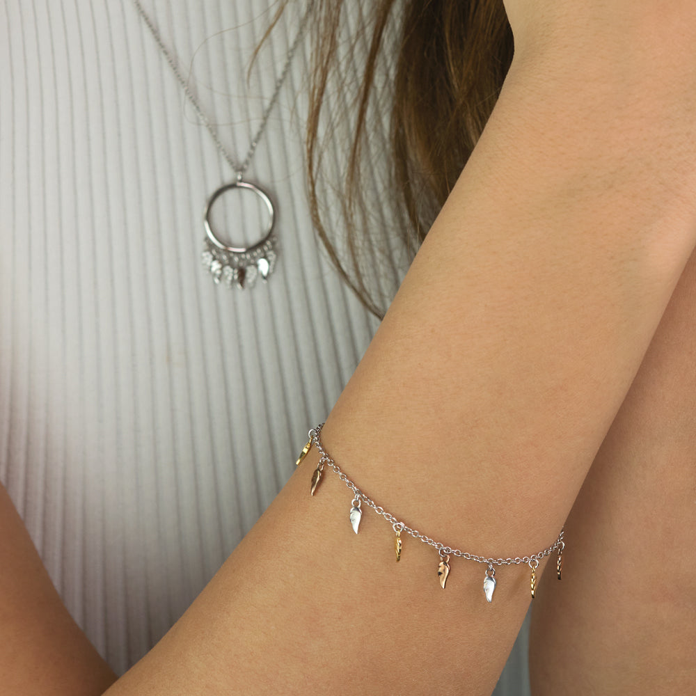 Armband 925er Silber Flying Wings Tricolor