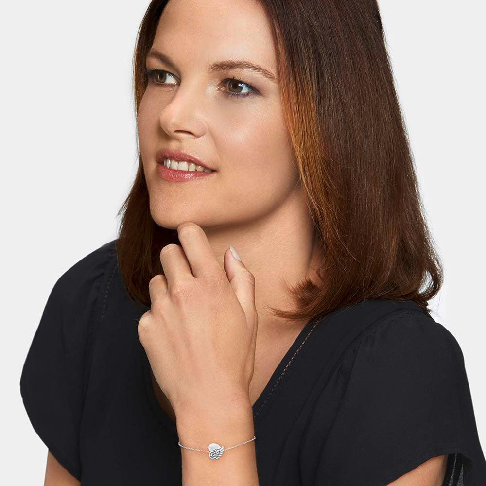Armband 925er Silber Herzflügel mit Zirkonia