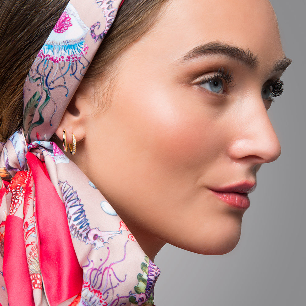 Creole 925er Silber Emma Gold mit Zirkonia