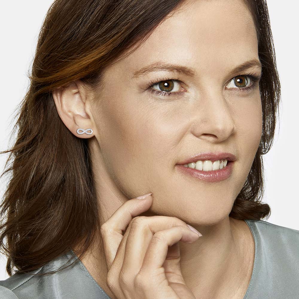 Ohrstecker 925er Silber Infinity mit Zirkonia