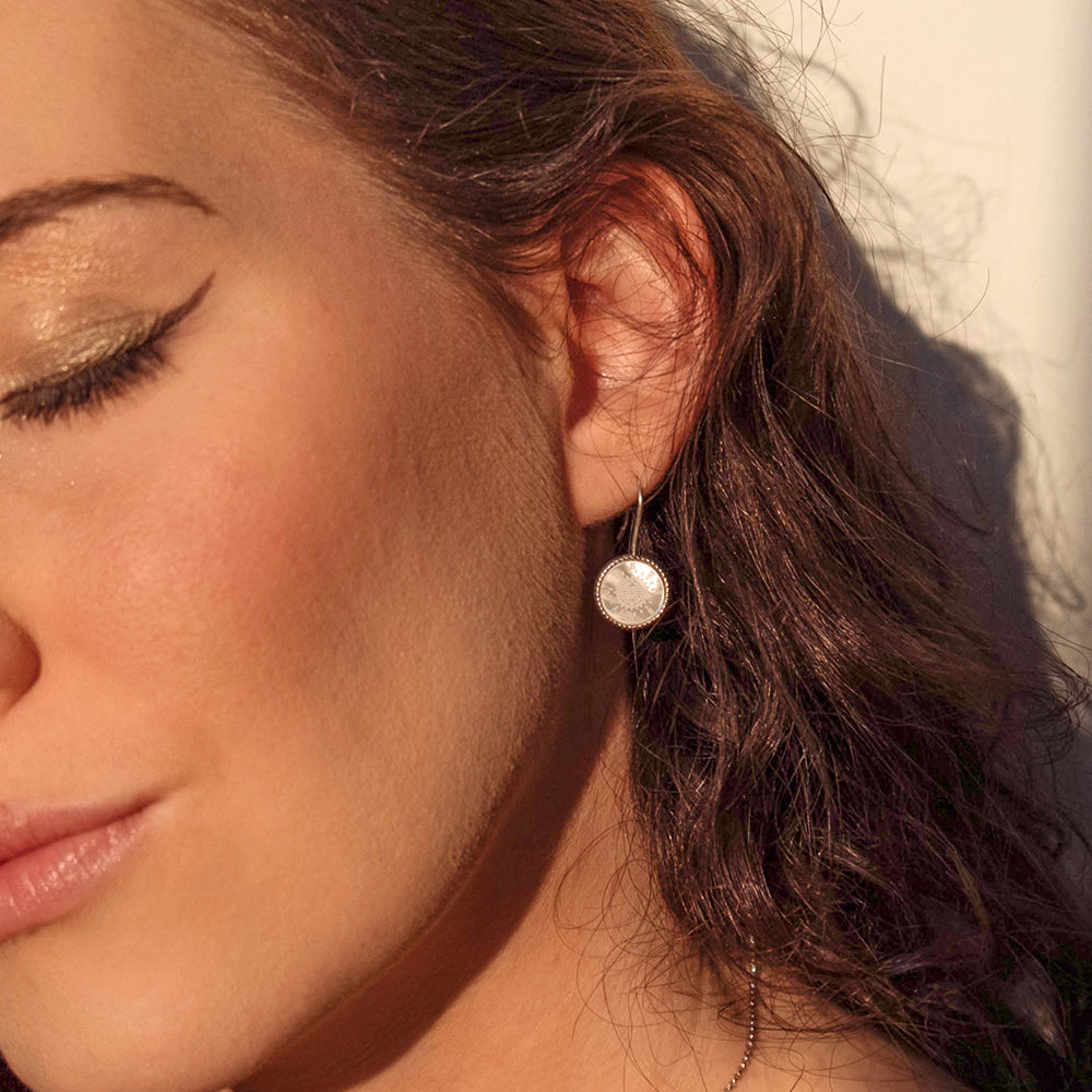 Ohrhänger 925er Silver Kompass Perlmutt