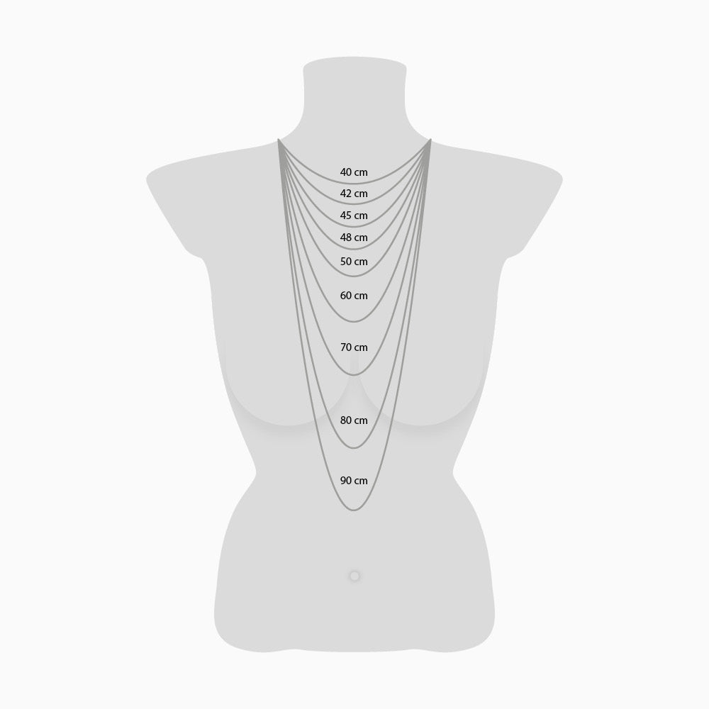 Halskette 925er Silber Joy Nature mit Zirkonia Multicolor 80 cm