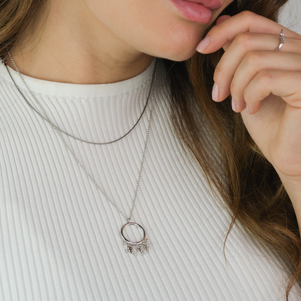 Halskette 925er Silber Flying Wings mit Zirkonia