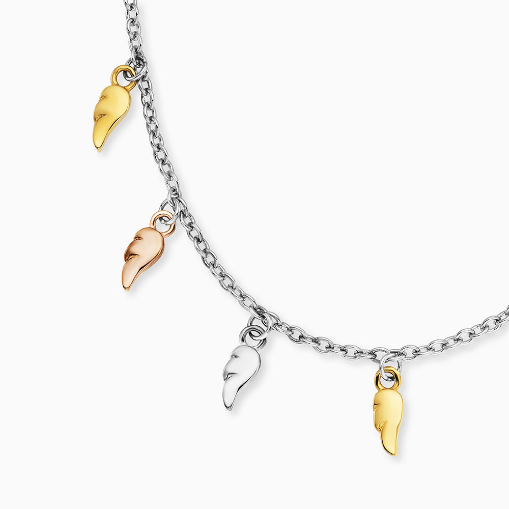 Halskette 925er Silber Flying Wings Tricolor