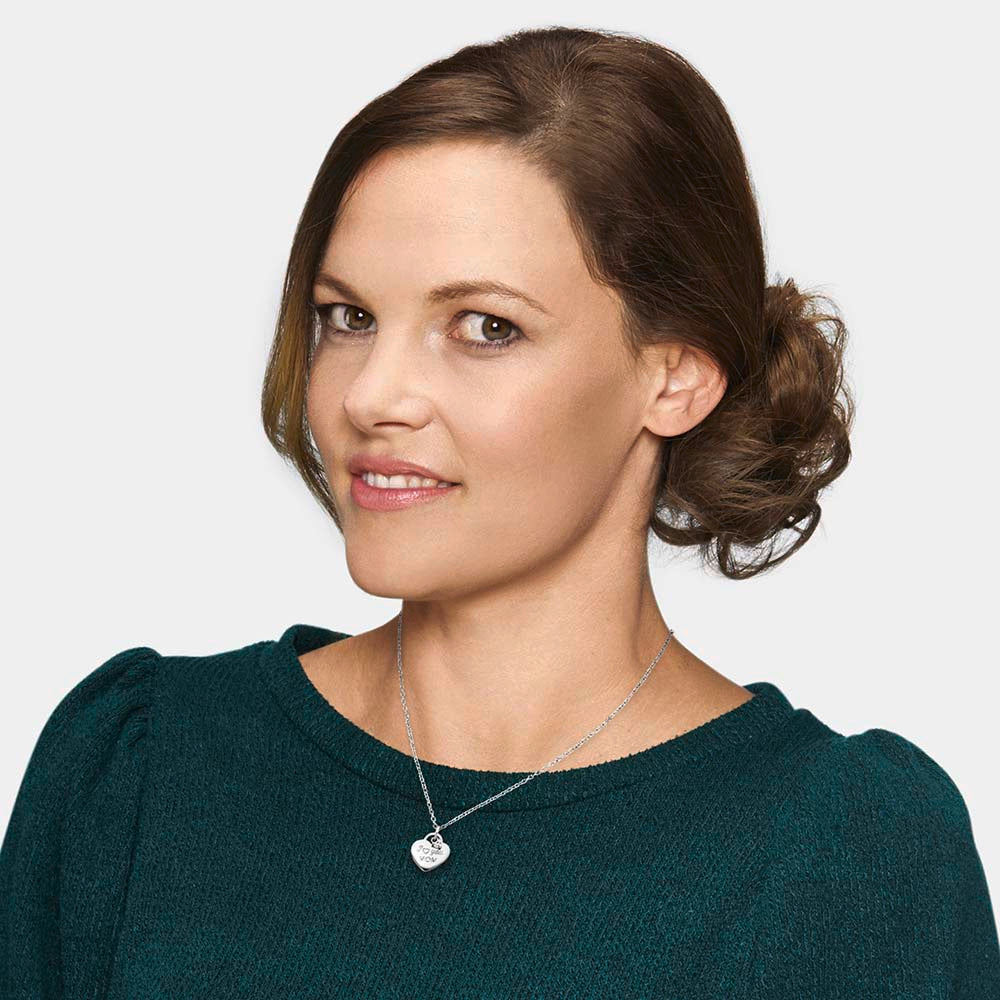 Halskette 925er Silber I Love You Mom mit Zirkonia