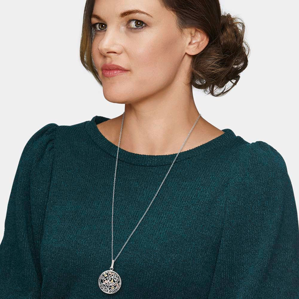 Anhänger 925er Silber Lebensbaum Tricolor