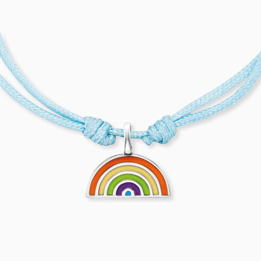 Kinder Armband Nylon Regenbogen mit Emaille