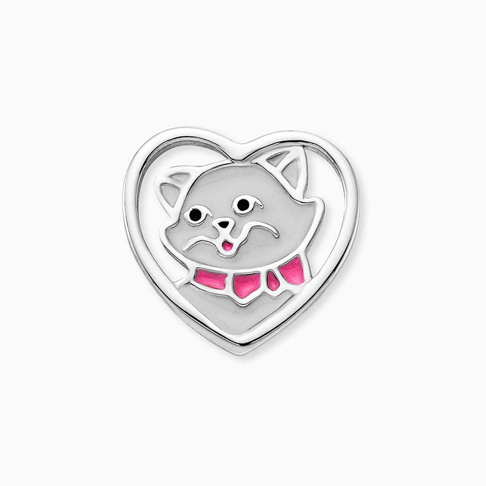 Kinder Ohrstecker 925er Silber Katze mit Emaille