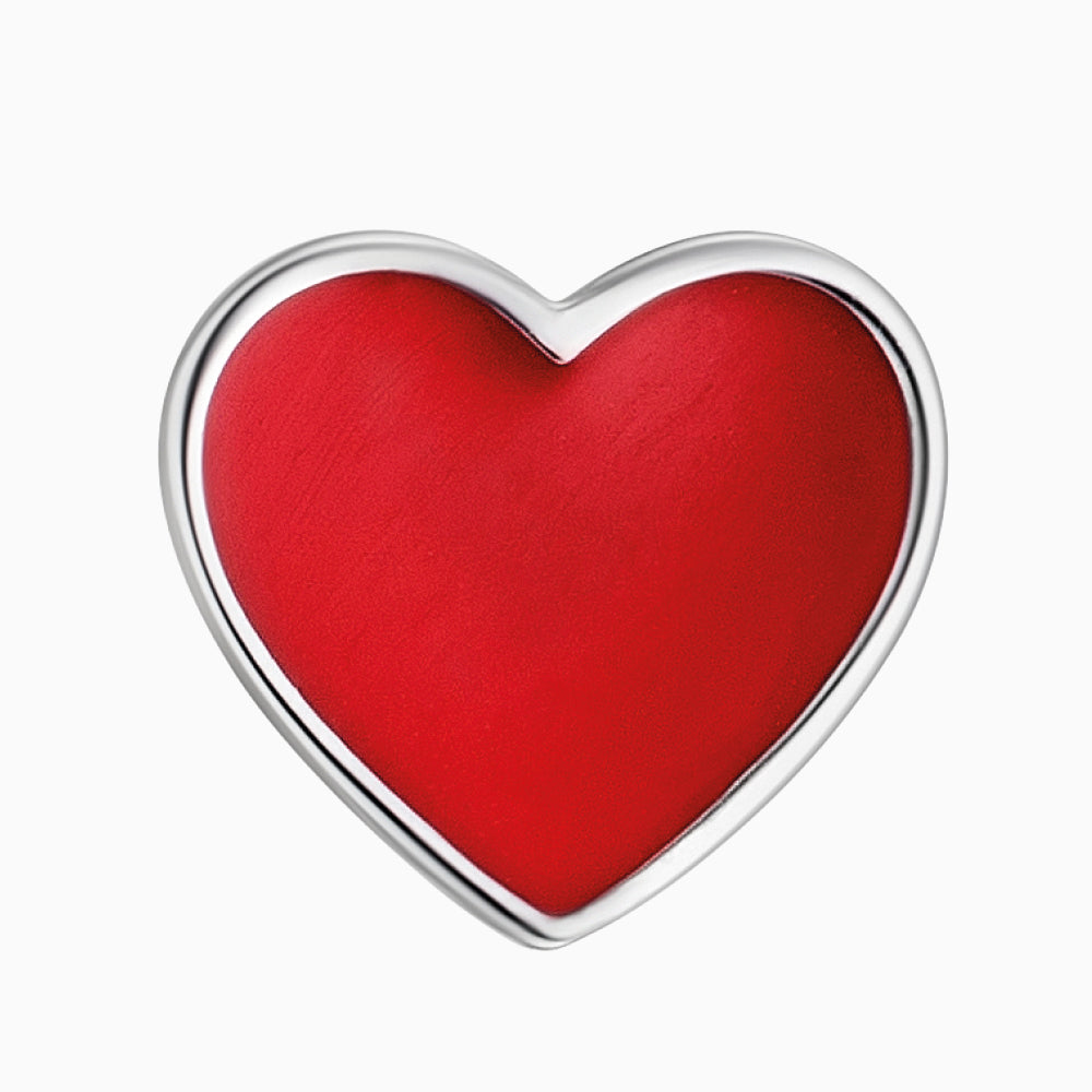 Kinder Ohrstecker 925er Silber Herz mit Emaille