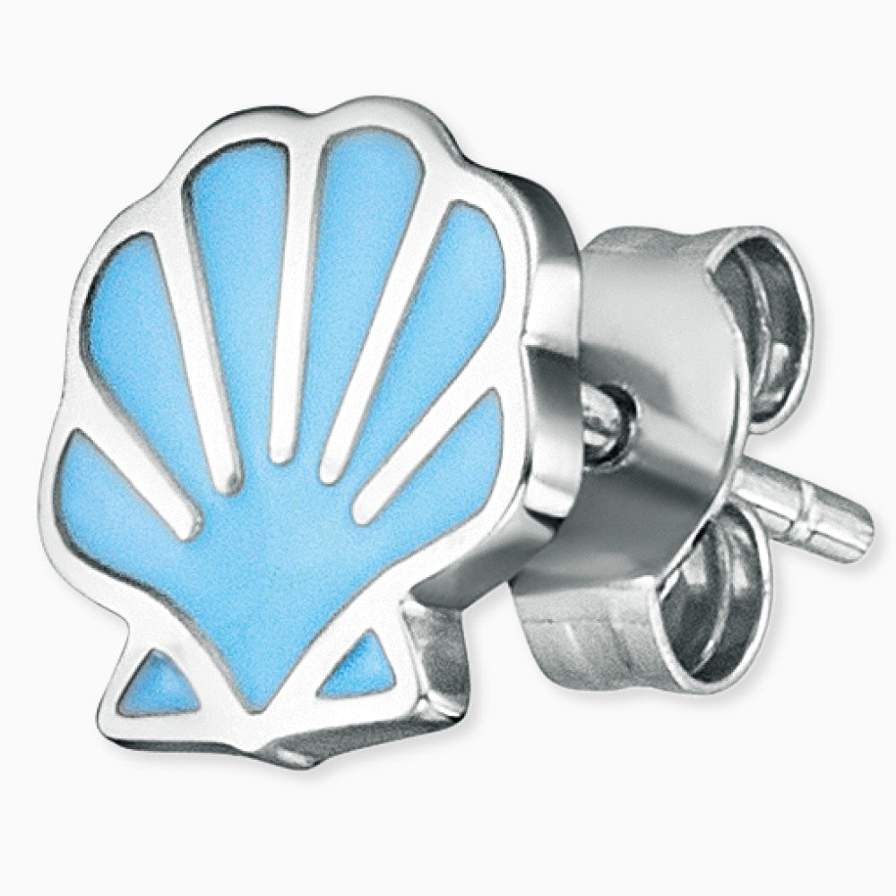 Kinder Ohrstecker 925er Silber Muschel mit Emaille