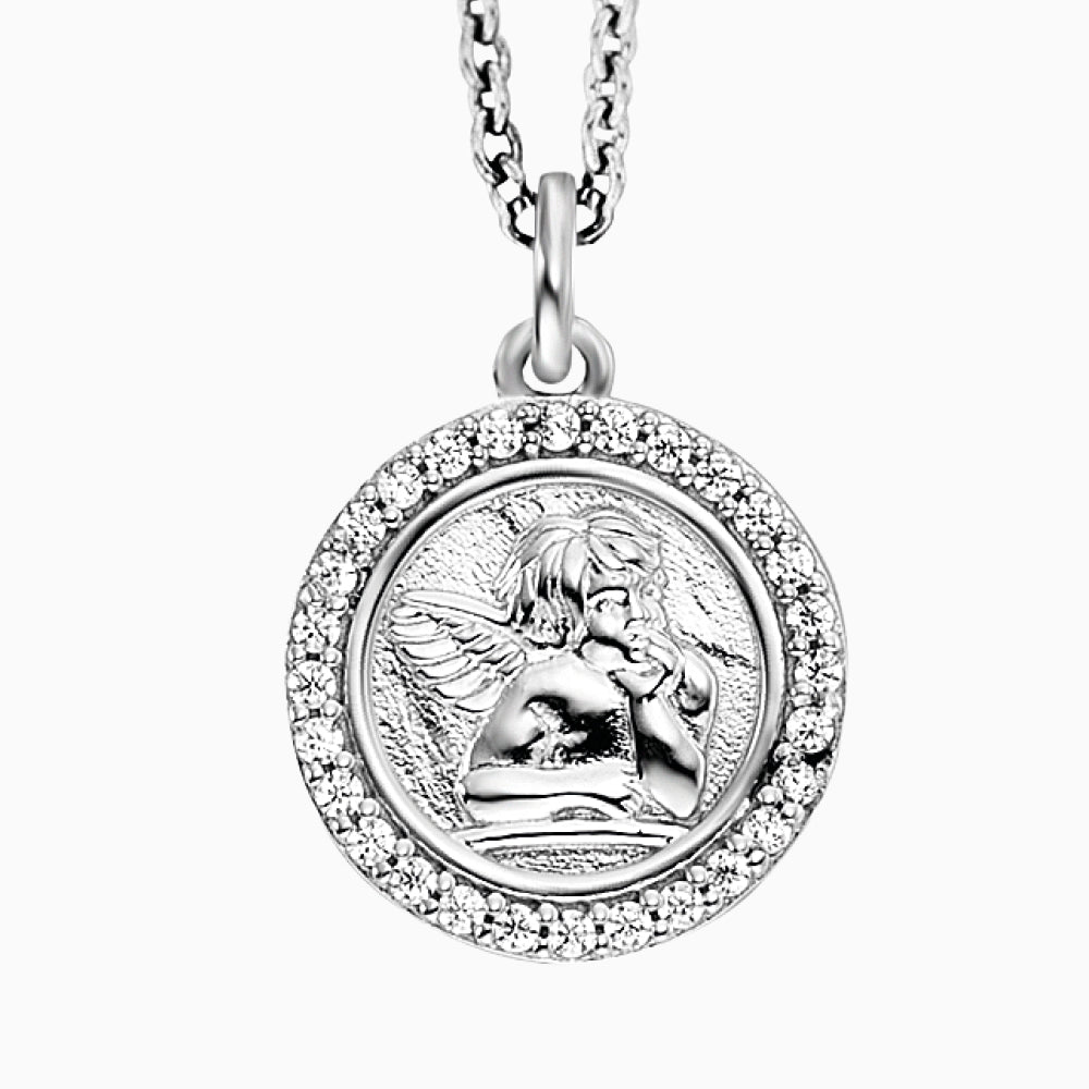 Kinder Halskette 925er Silber Angeli mit Zirkonia