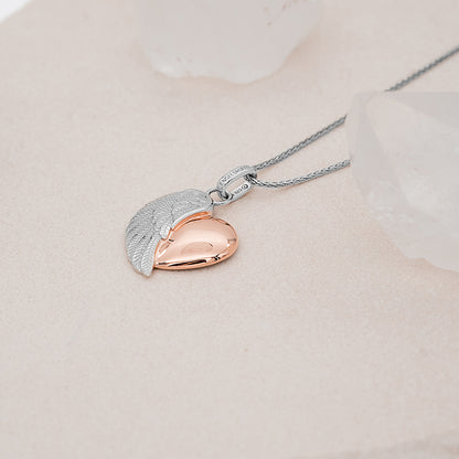 Halskette 925er Silber Herzflügel