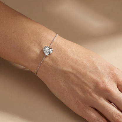 Armband 925er Silber Herzflügel mit Zirkonia