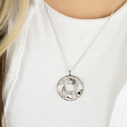 Kette Yin Yang Fische Silber mit Zirkonia