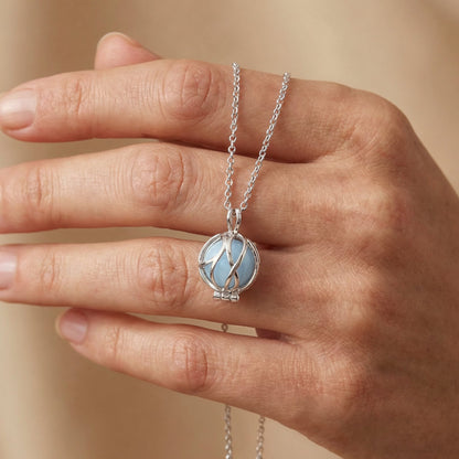 Halskette 925er Silber Paradise mit Kraftstein Blauer Achat