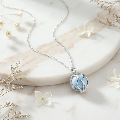 Halskette 925er Silber Paradise mit Kraftstein Blauer Achat