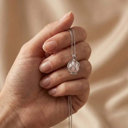 Halskette 925er Silber Paradise mit Kraftstein Rosenquarz