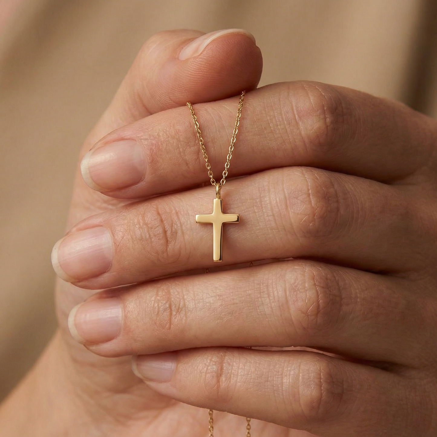 Halskette 925er Silber Kreuz Gold