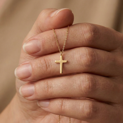 Halskette 925er Silber Kreuz Gold