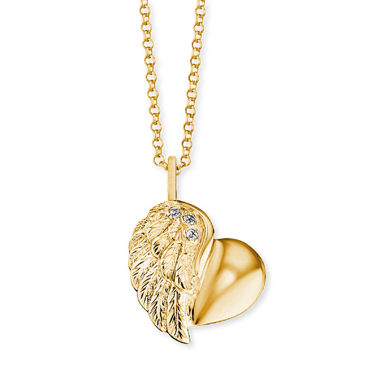 Halskette 925er Silber Herzflügel