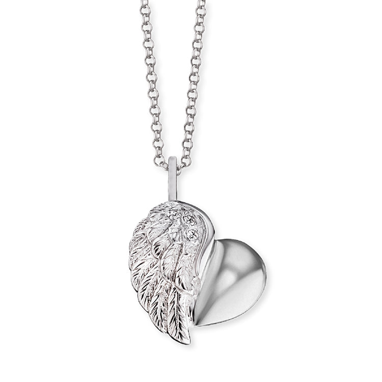 Halskette 925er Silber Herzflügel