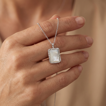 Halskette 925er Silber Pure Moon mit Mondstein