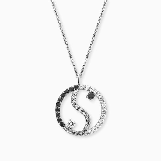 Kette Yin Yang Silber mit Zirkonia