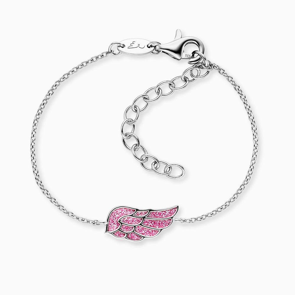 Armband Glitzerflügel Silber mit Emaille