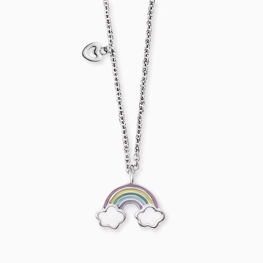 Kinder Halskette Edelstahl Regenbogen mit Emaille