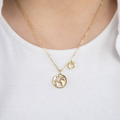 Grußkarte Ocean mit Halskette Edelstahl Gold