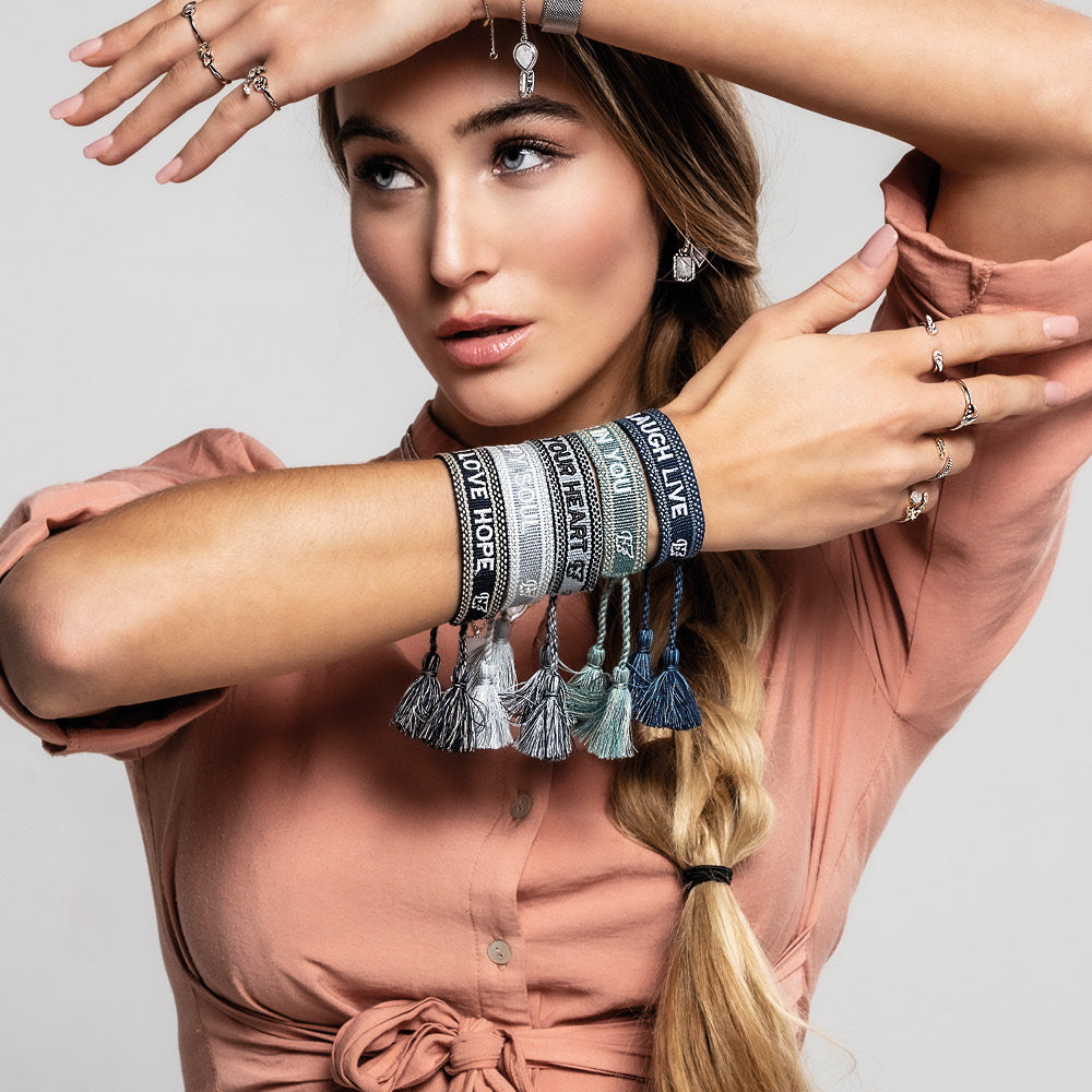 Engelsrufer Damen Stoffarmband mit Stickerei BELIEVE IN YOU