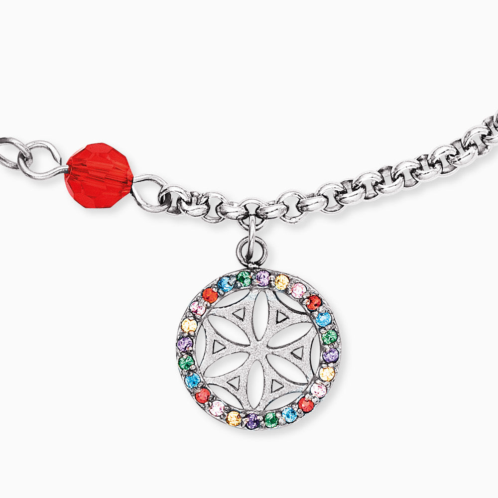 Engelsrufer Duo 2 in 1: Bracelet anklet BOHO flower of life multicolor