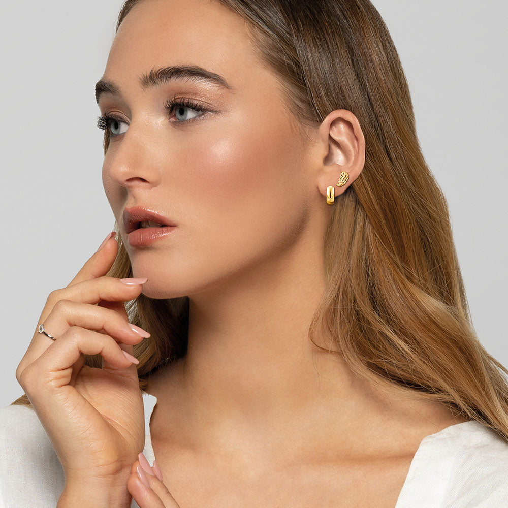 Engelsrufer women's hoop earrings sterling silver gold-plated Anna