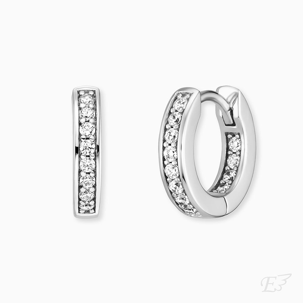 Engelsrufer Creole Emma in 925 silver with zirconia stones