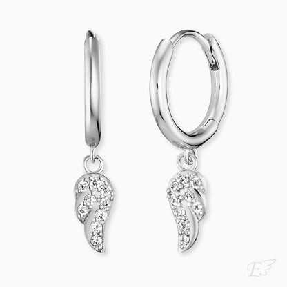 Engelsrufer real silver Creole Flying Wings with zirconia