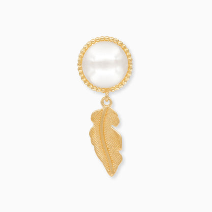 Engelsrufer women's earring sterling silver gold-plated feather and pearls