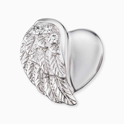 Engelsrufer ear studs heart wing symbol with silver zirconia stones