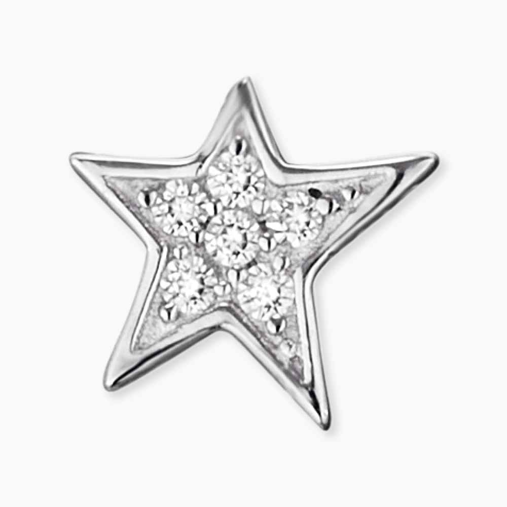 Engelsrufer silver stud earrings star symbol with zirconia stones
