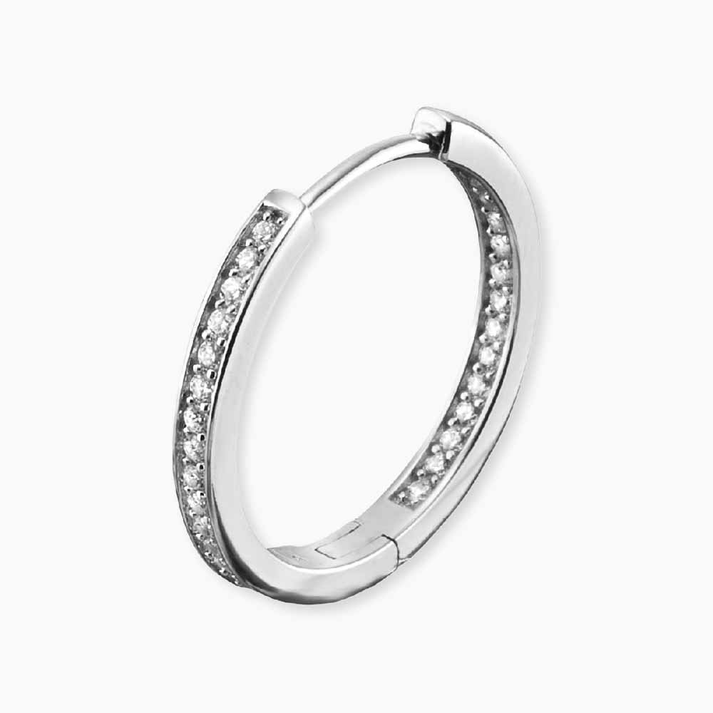 Engelsrufer hoop earrings classic silver with zirconia stones