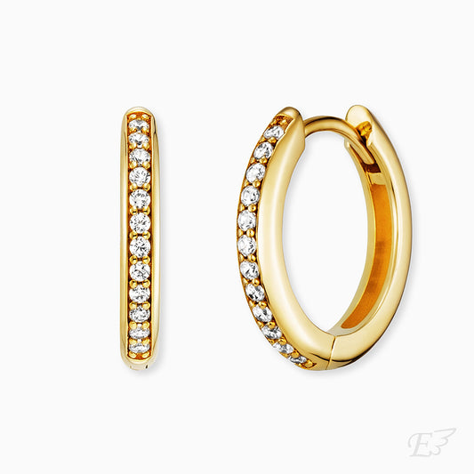 Engelsrufer Creole Lola in 925 silver 18K gold-plated with zirconia stones