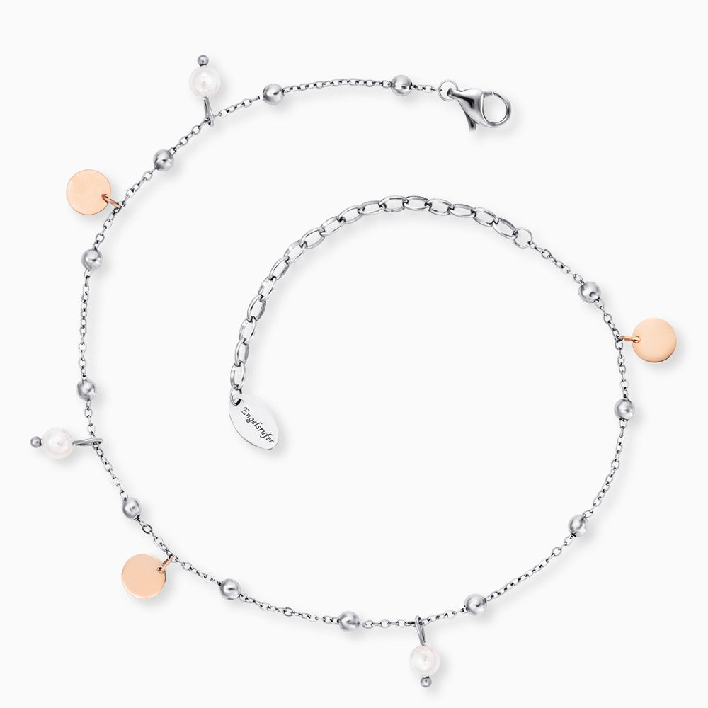 Engelsrufer anklet stainless steel with charm elements rose and pearl bicolor